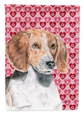 English Foxhound Hearts and Love Garden Flag Mailbox Decorative Yard Banner Outside Patio Artwork for Flower Beds, Garden Size, Multicolor
