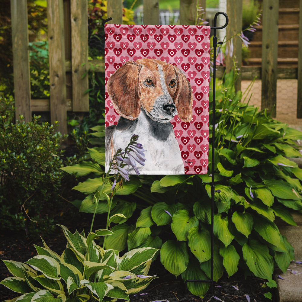English Foxhound Hearts and Love Garden Flag Mailbox Decorative Yard Banner Outside Patio Artwork for Flower Beds, Garden Size, Multicolor