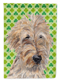 Golden Doodle Lucky Shamrock St. Patrick's Day Garden Flag Mailbox Decorative Yard Banner Outside Patio Artwork for Flower Beds, Garden Size, Multicolor
