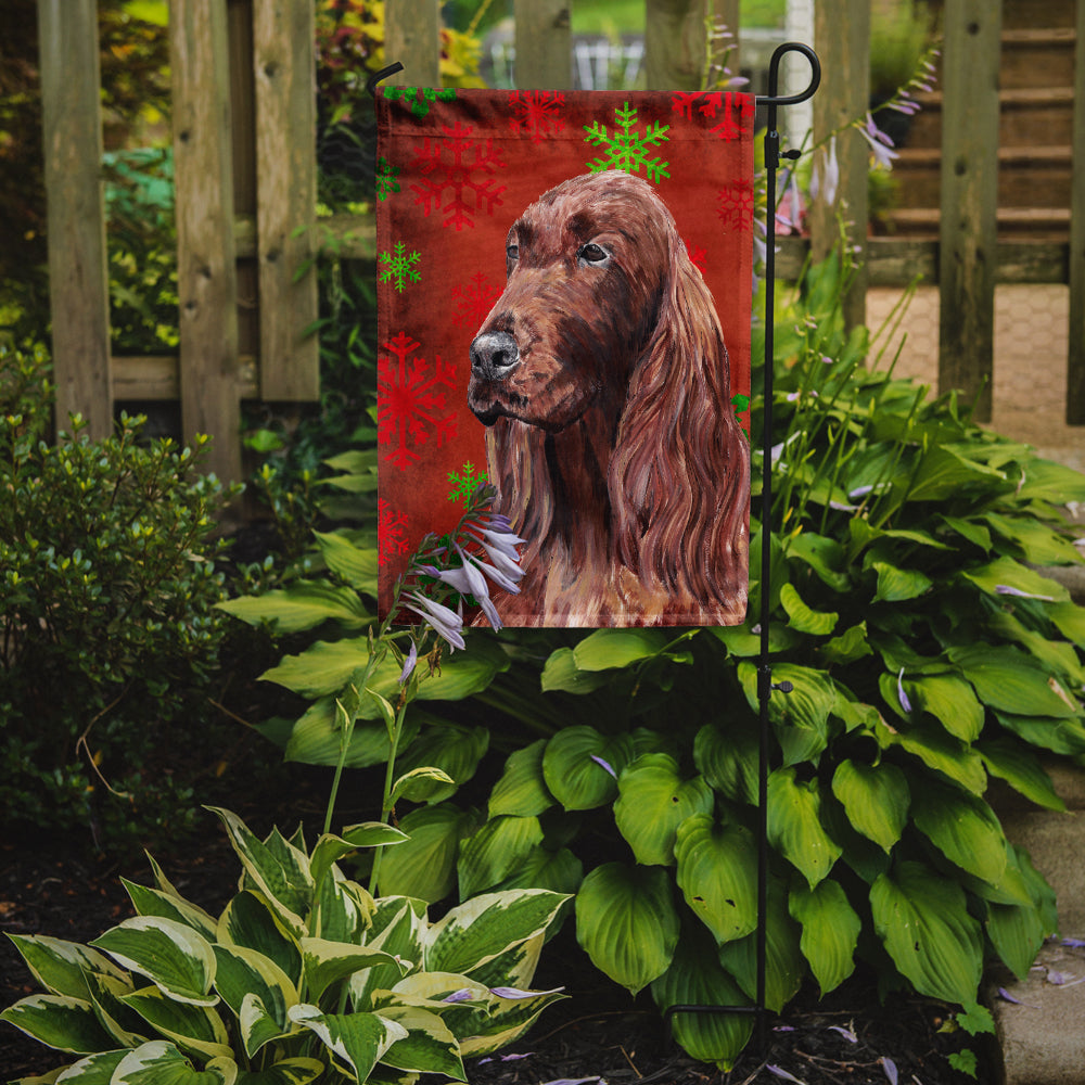 Irish Setter Red Snowflakes Holiday Garden Flag Mailbox Decorative Yard Banner Outside Patio Artwork for Flower Beds, Garden Size, Multicolor