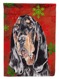 Black and Tan Coonhound Red Snowflakes Holiday Garden Flag Mailbox Decorative Yard Banner Outside Patio Artwork for Flower Beds, Garden Size, Multicolor