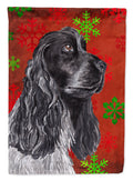 Black Cocker Spaniel Red Snowflakes Holiday Garden Flag Mailbox Decorative Yard Banner Outside Patio Artwork for Flower Beds, Garden Size, Multicolor