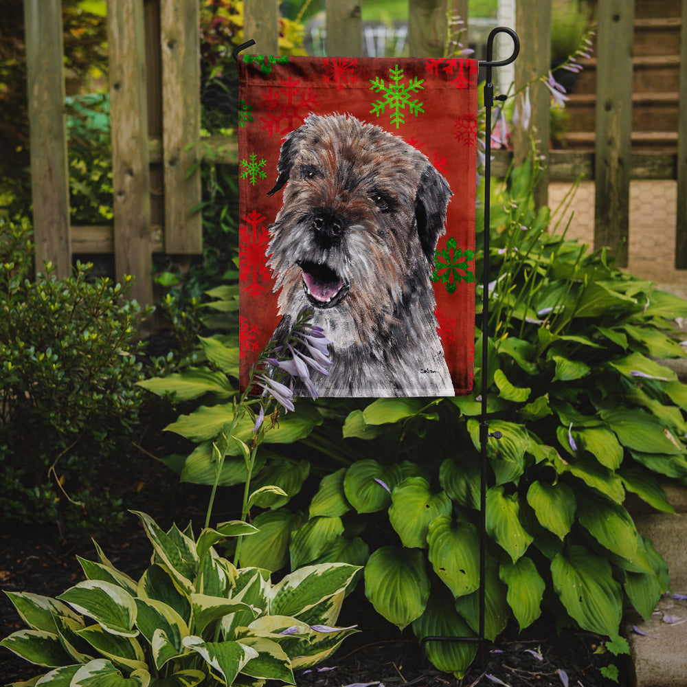 Border Terrier Red Snowflakes Holiday Garden Flag Mailbox Decorative Yard Banner Outside Patio Artwork for Flower Beds, Garden Size, Multicolor