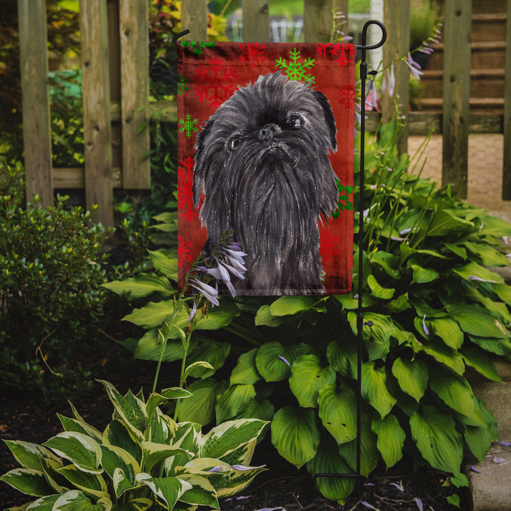 Brussels Griffon Red Snowflakes Holiday Garden Flag Mailbox Decorative Yard Banner Outside Patio Artwork for Flower Beds, Garden Size, Multicolor