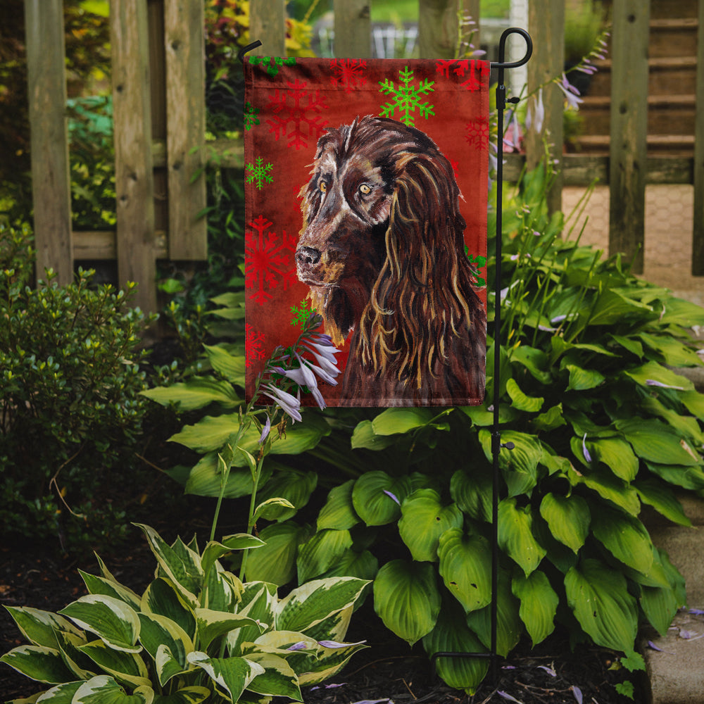 Boykin Spaniel Red Snowflakes Holiday Garden Flag Mailbox Decorative Yard Banner Outside Patio Artwork for Flower Beds, Garden Size, Multicolor