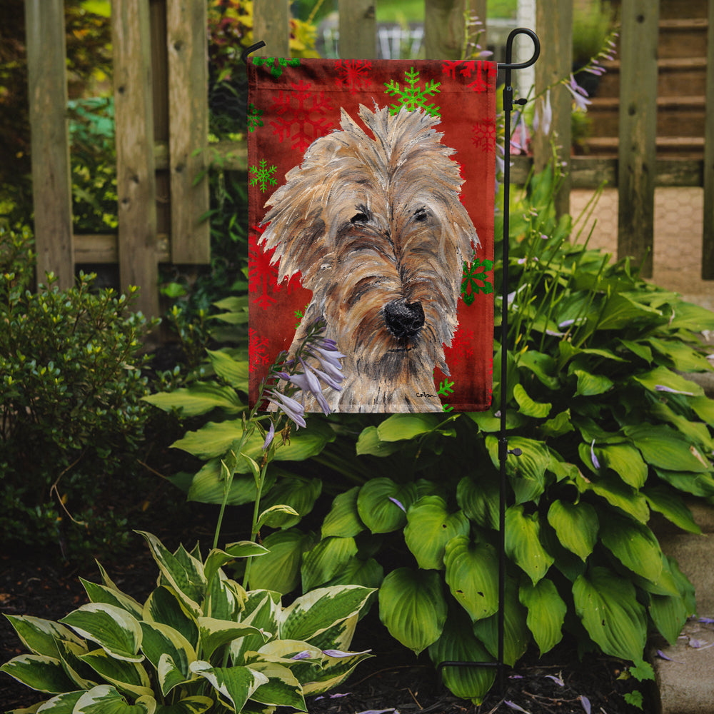 Golden Doodle Red Snowflakes Holiday Garden Flag Mailbox Decorative Yard Banner Outside Patio Artwork for Flower Beds, Garden Size, Multicolor