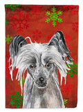 Chinese Crested Red Snowflakes Holiday Garden Flag Mailbox Decorative Yard Banner Outside Patio Artwork for Flower Beds, Garden Size, Multicolor