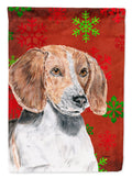 English Foxhound Red Snowflakes Holiday Garden Flag Mailbox Decorative Yard Banner Outside Patio Artwork for Flower Beds, Garden Size, Multicolor