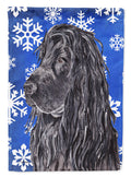 Black Cocker Spaniel Winter Snowflakes Garden Flag Mailbox Decorative Yard Banner Outside Patio Artwork for Flower Beds, Garden Size, Multicolor