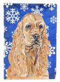 Buff Cocker Spaniel Winter Snowflakes Garden Flag Mailbox Decorative Yard Banner Outside Patio Artwork for Flower Beds, Garden Size, Multicolor