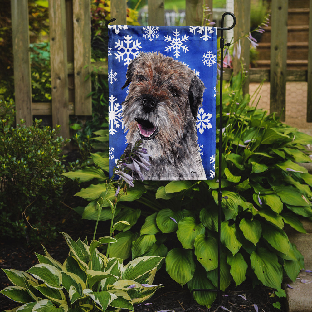 Border Terrier Winter Snowflakes Garden Flag Mailbox Decorative Yard Banner Outside Patio Artwork for Flower Beds, Garden Size, Multicolor