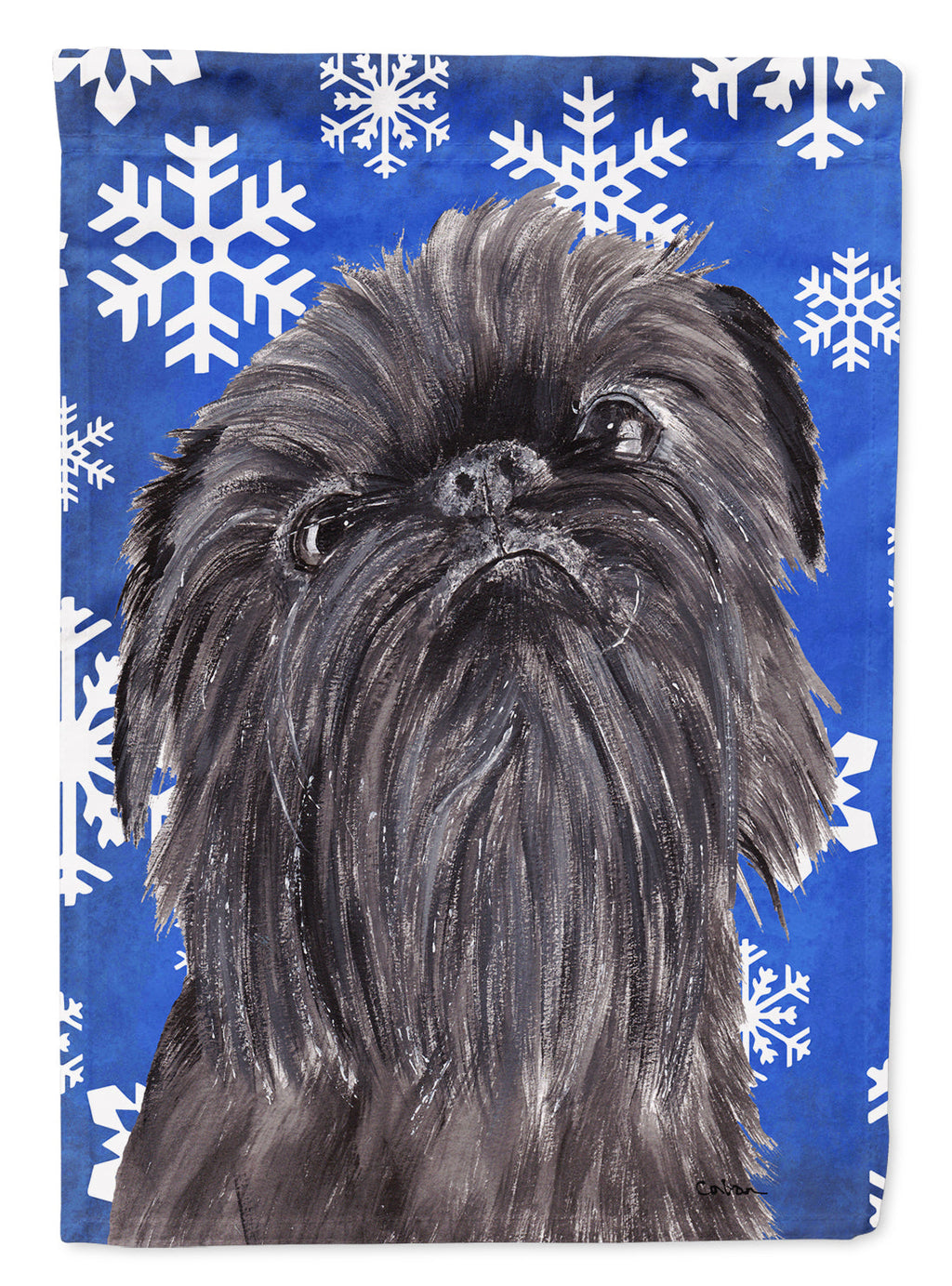 Brussels Griffon Winter Snowflakes Garden Flag Mailbox Decorative Yard Banner Outside Patio Artwork for Flower Beds, Garden Size, Multicolor