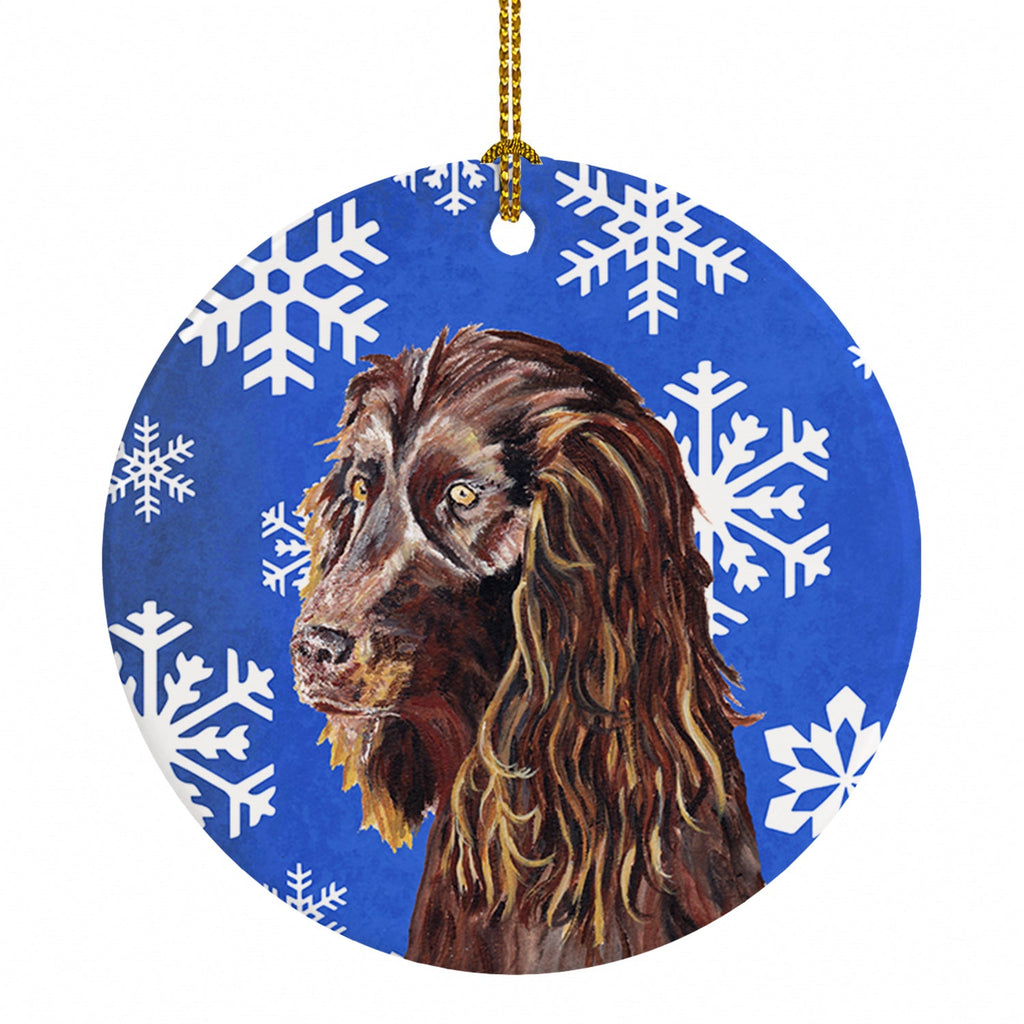 Boykin Spaniel Winter Snowflakes Ceramic Ornament Christmas Tree Hanging Decorations for Home Christmas Holiday, Party, Gift, 3 in, Multicolor