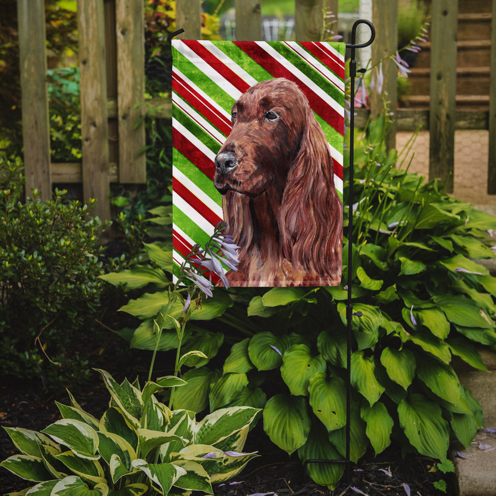 Irish Setter Candy Cane Christmas Garden Flag Mailbox Decorative Yard Banner Outside Patio Artwork for Flower Beds, Garden Size, Multicolor