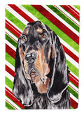 Black and Tan Coonhound Candy Cane Christmas Garden Flag Mailbox Decorative Yard Banner Outside Patio Artwork for Flower Beds, Garden Size, Multicolor