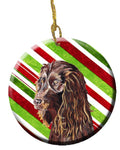 Boykin Spaniel Candy Cane Christmas Ceramic Ornament Christmas Tree Hanging Decorations for Home Christmas Holiday, Party, Gift, 3 in, Multicolor