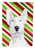 Bull Terrier Candy Cane Christmas Garden Flag Mailbox Decorative Yard Banner Outside Patio Artwork for Flower Beds, Garden Size, Multicolor