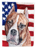 Staffordshire Bull Terrier Staffie with American Flag USA Garden Flag Mailbox Decorative Yard Banner Outside Patio Artwork for Flower Beds, Garden Size, Multicolor