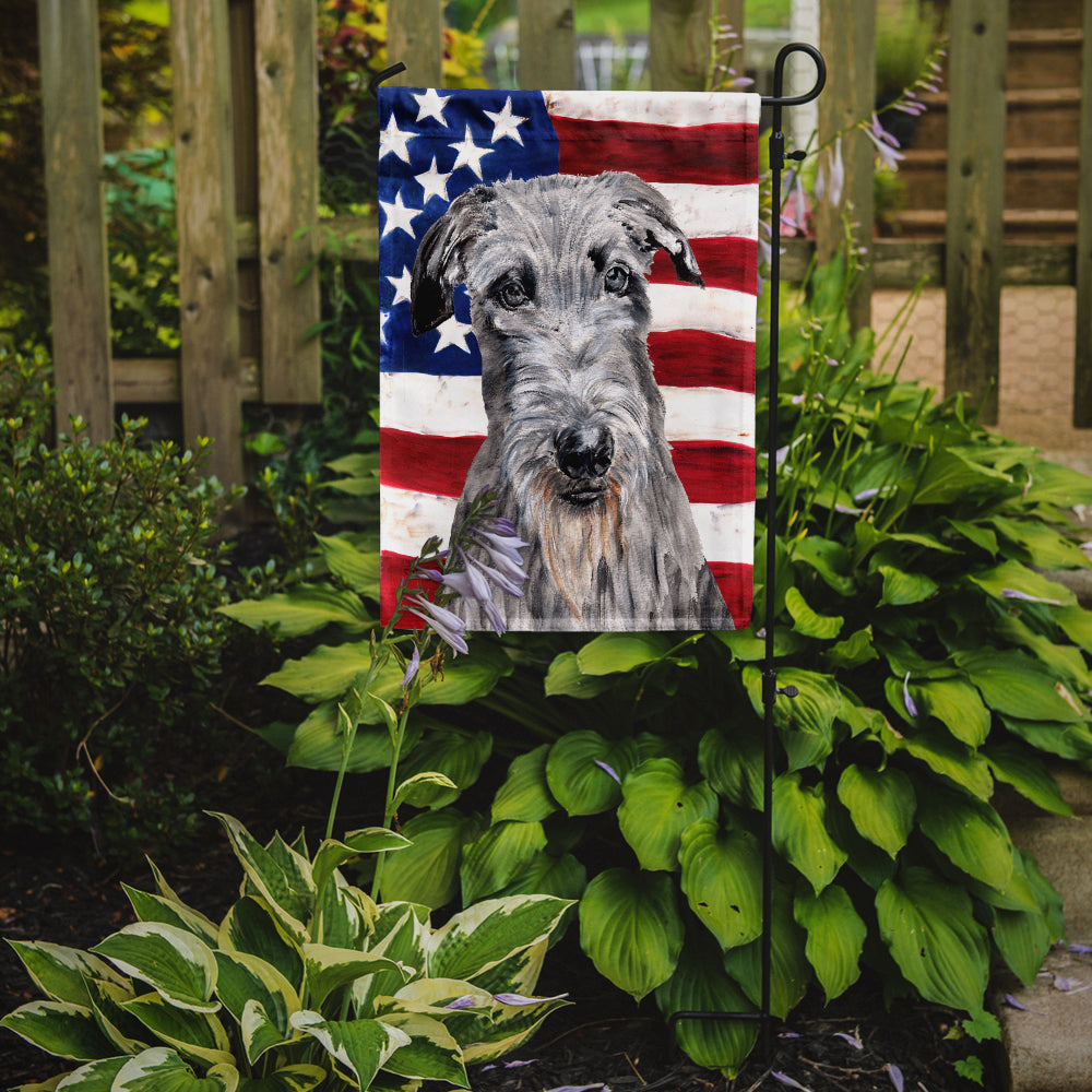 Scottish Deerhound with American Flag USA Garden Flag Mailbox Decorative Yard Banner Outside Patio Artwork for Flower Beds, Garden Size, Multicolor