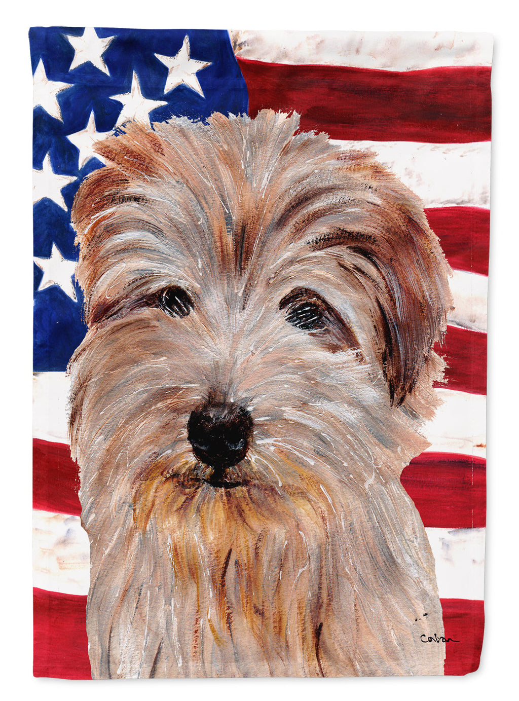 Norfolk Terrier with American Flag USA Garden Flag Mailbox Decorative Yard Banner Outside Patio Artwork for Flower Beds, Garden Size, Multicolor