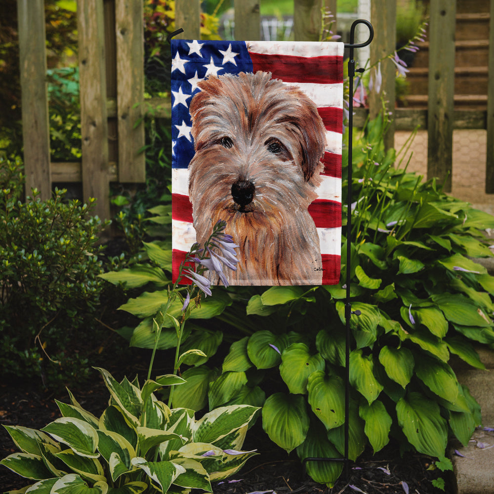 Norfolk Terrier with American Flag USA Garden Flag Mailbox Decorative Yard Banner Outside Patio Artwork for Flower Beds, Garden Size, Multicolor