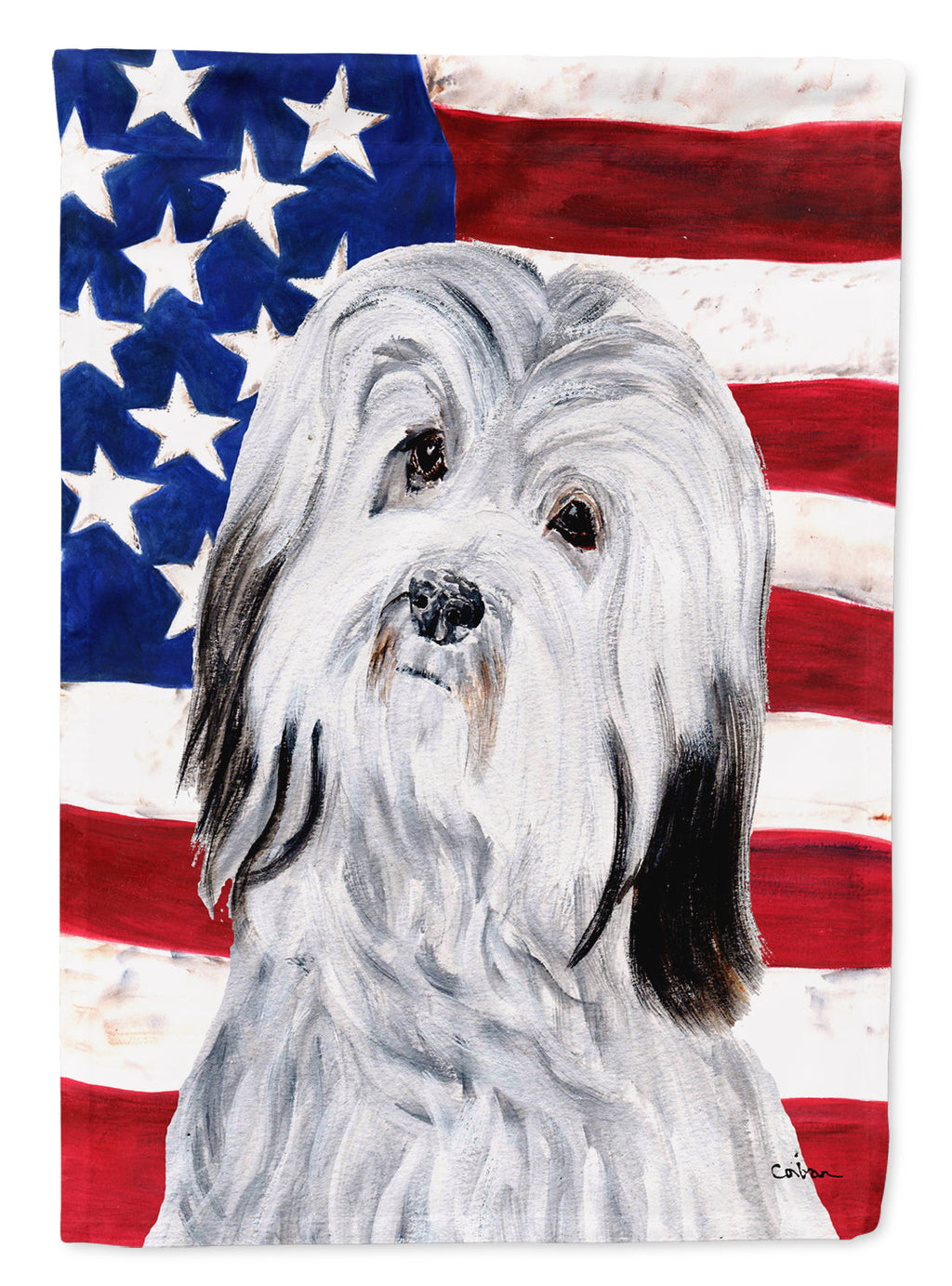 Havanese with American Flag USA Garden Flag Mailbox Decorative Yard Banner Outside Patio Artwork for Flower Beds, Garden Size, Multicolor