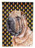 Shar Pei Candy Corn Halloween Garden Flag Mailbox Decorative Yard Banner Outside Patio Artwork for Flower Beds, Garden Size, Multicolor