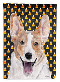 Cardigan Corgi Candy Corn Halloween Garden Flag Mailbox Decorative Yard Banner Outside Patio Artwork for Flower Beds, Garden Size, Multicolor