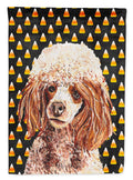 Red Miniature Poodle Candy Corn Halloween Garden Flag Mailbox Decorative Yard Banner Outside Patio Artwork for Flower Beds, Garden Size, Multicolor