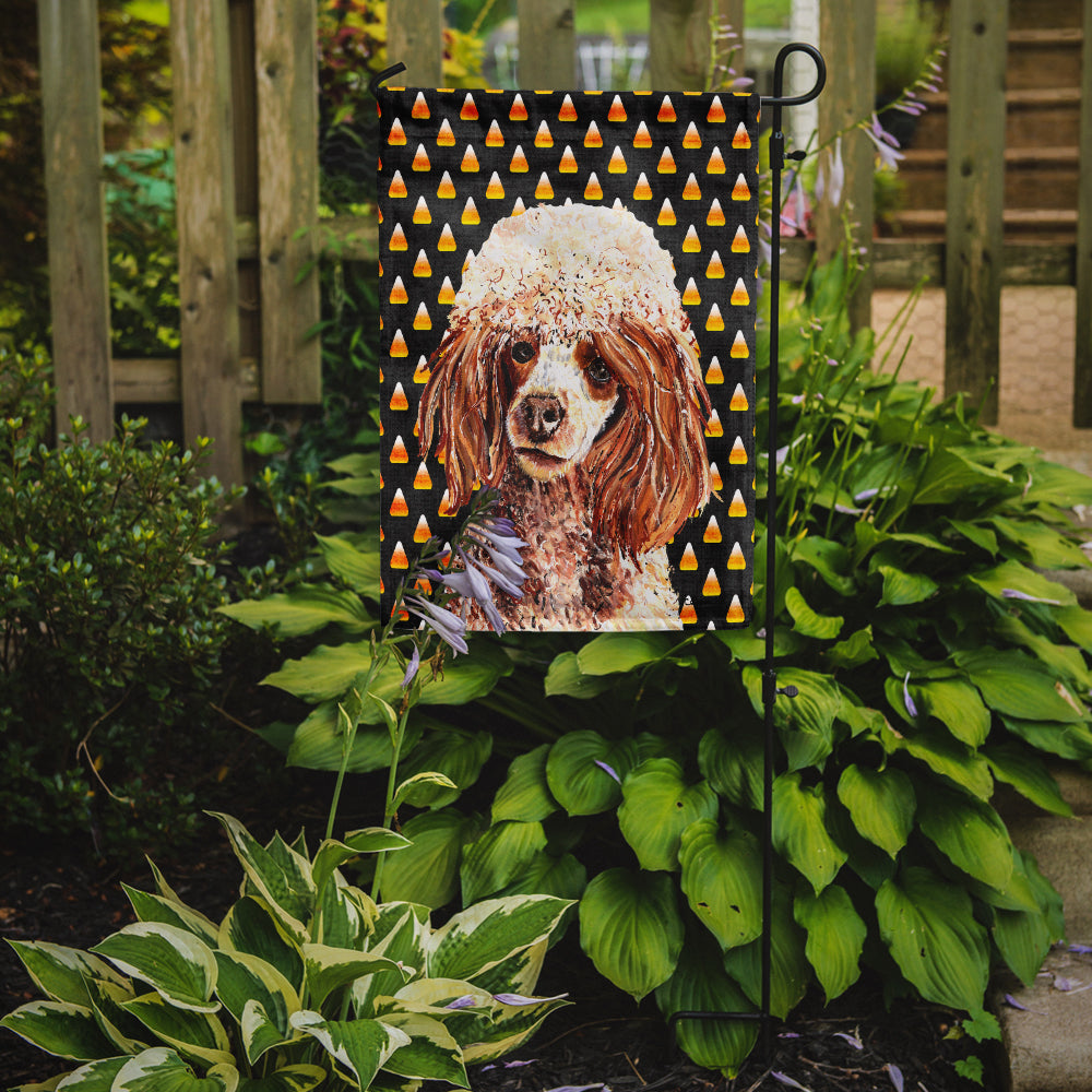 Red Miniature Poodle Candy Corn Halloween Garden Flag Mailbox Decorative Yard Banner Outside Patio Artwork for Flower Beds, Garden Size, Multicolor