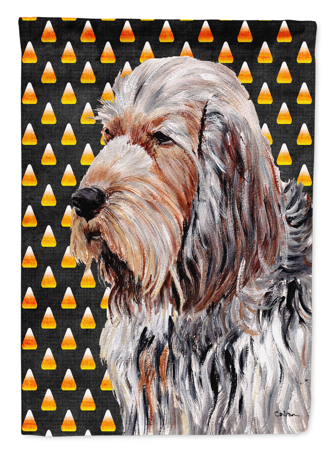 Otterhound Candy Corn Halloween Garden Flag Mailbox Decorative Yard Banner Outside Patio Artwork for Flower Beds, Garden Size, Multicolor