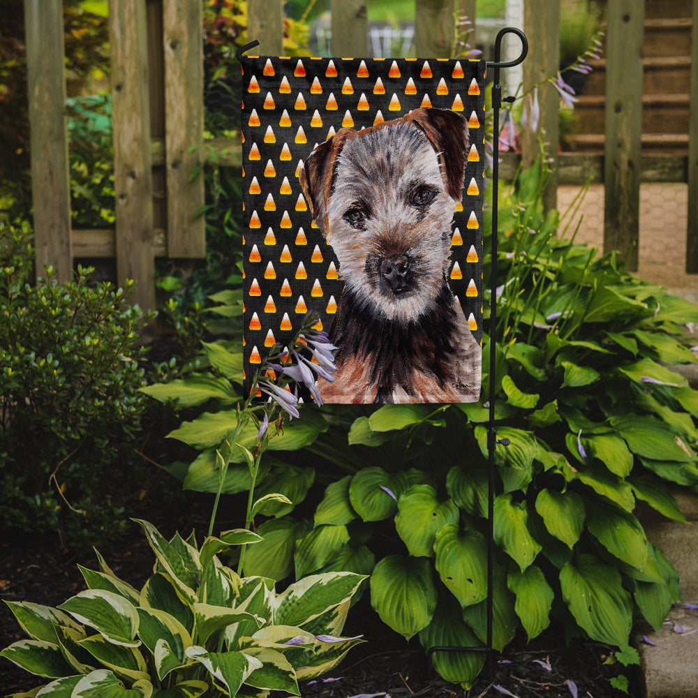 Norfolk Terrier Puppy Candy Corn Halloween Garden Flag Mailbox Decorative Yard Banner Outside Patio Artwork for Flower Beds, Garden Size, Multicolor
