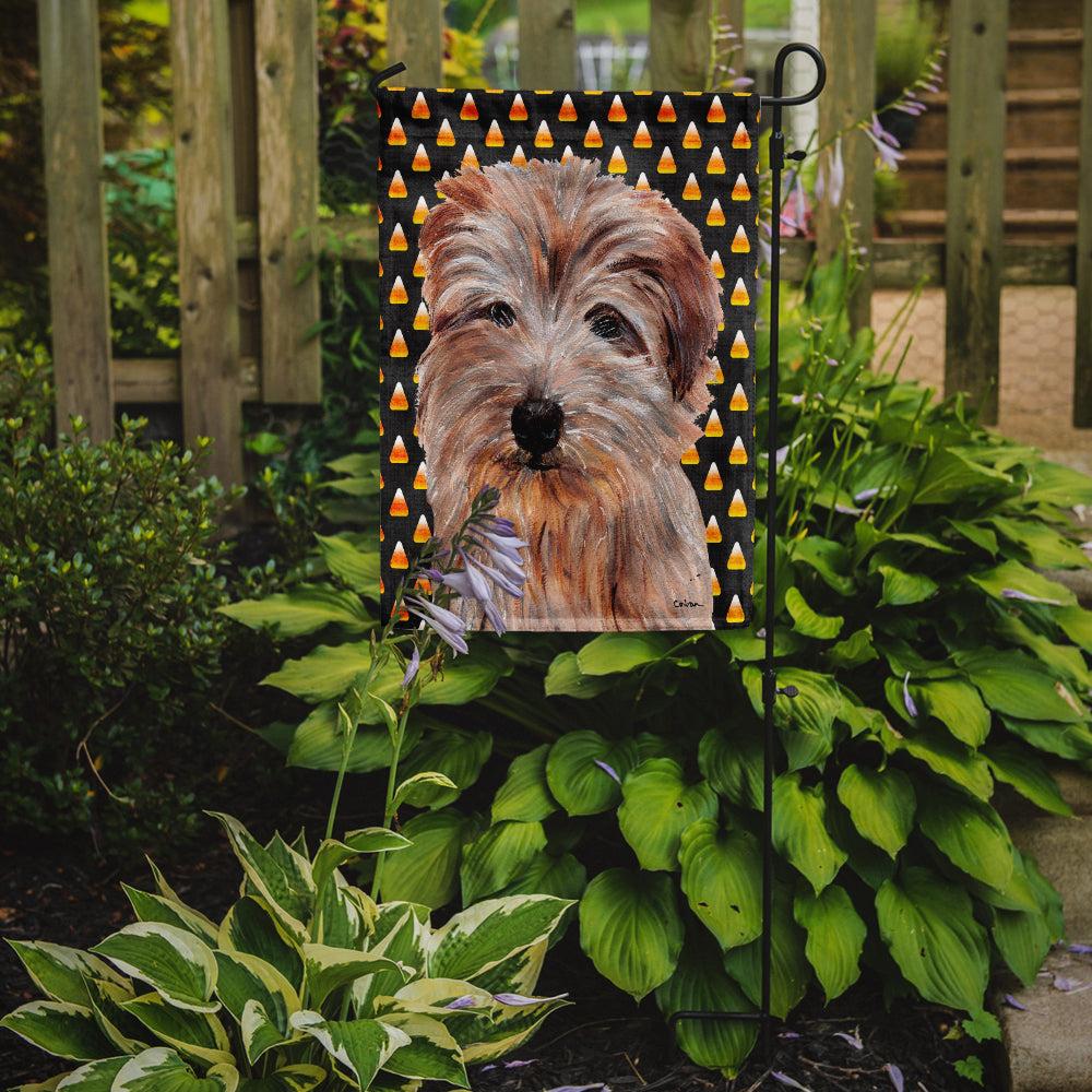 Norfolk Terrier Candy Corn Halloween Garden Flag Mailbox Decorative Yard Banner Outside Patio Artwork for Flower Beds, Garden Size, Multicolor