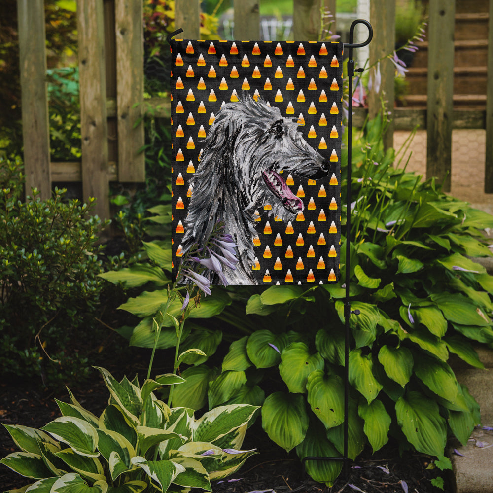 Scottish Deerhound Candy Corn Halloween Garden Flag Mailbox Decorative Yard Banner Outside Patio Artwork for Flower Beds, Garden Size, Multicolor
