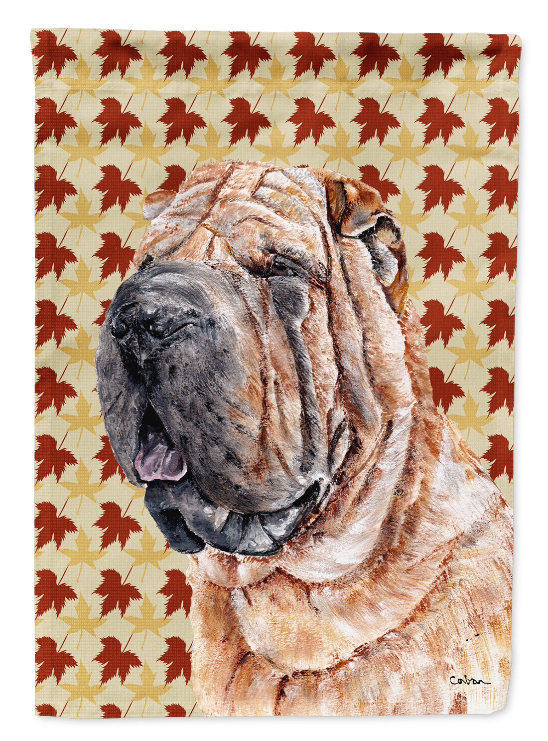Shar Pei Fall Leaves Garden Flag Mailbox Decorative Yard Banner Outside Patio Artwork for Flower Beds, Garden Size, Multicolor
