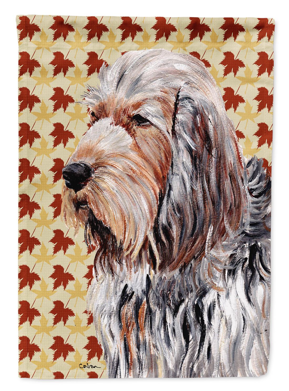 Otterhound Fall Leaves Garden Flag Mailbox Decorative Yard Banner Outside Patio Artwork for Flower Beds, Garden Size, Multicolor