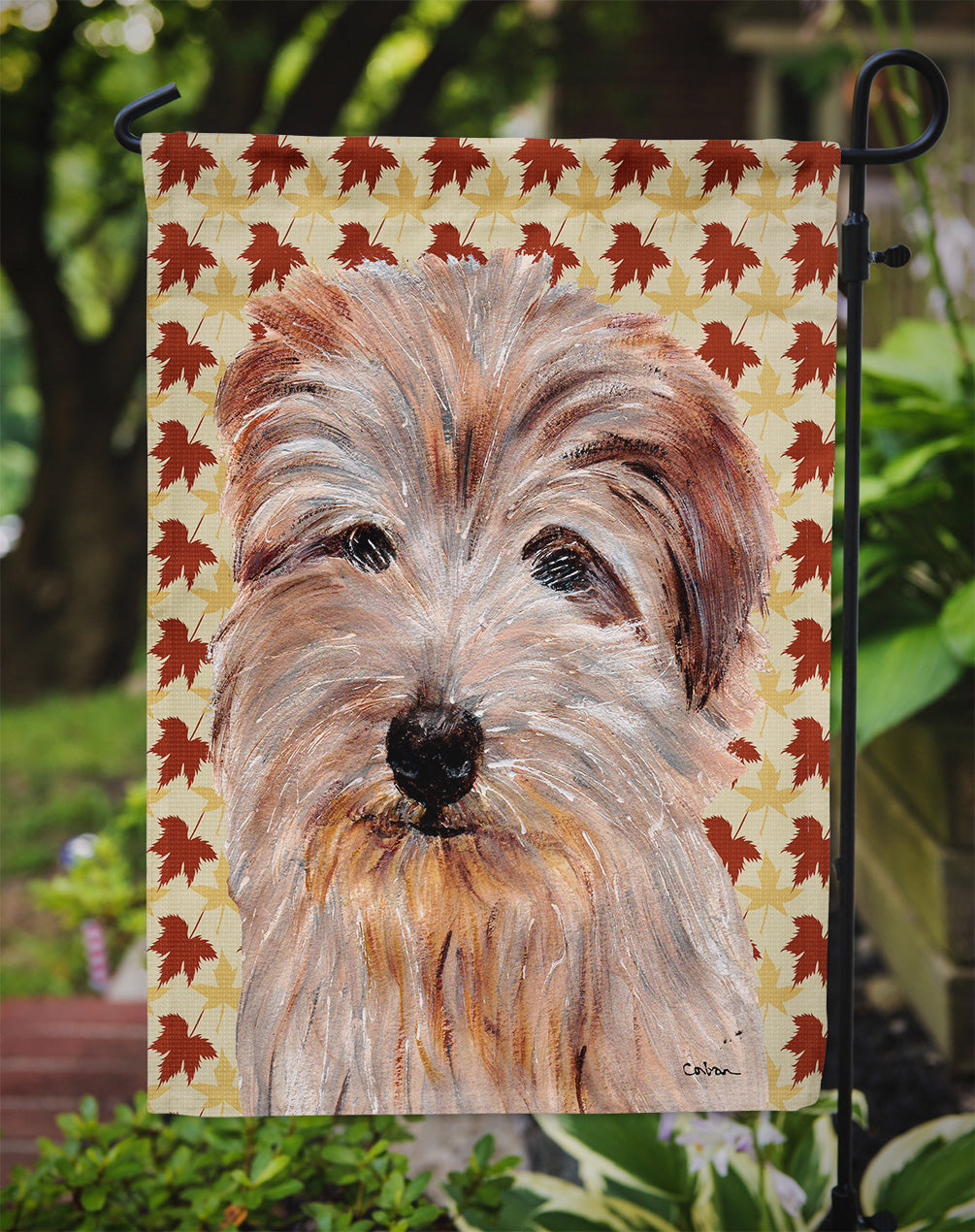 Norfolk Terrier Fall Leaves Garden Flag Mailbox Decorative Yard Banner Outside Patio Artwork for Flower Beds, Garden Size, Multicolor