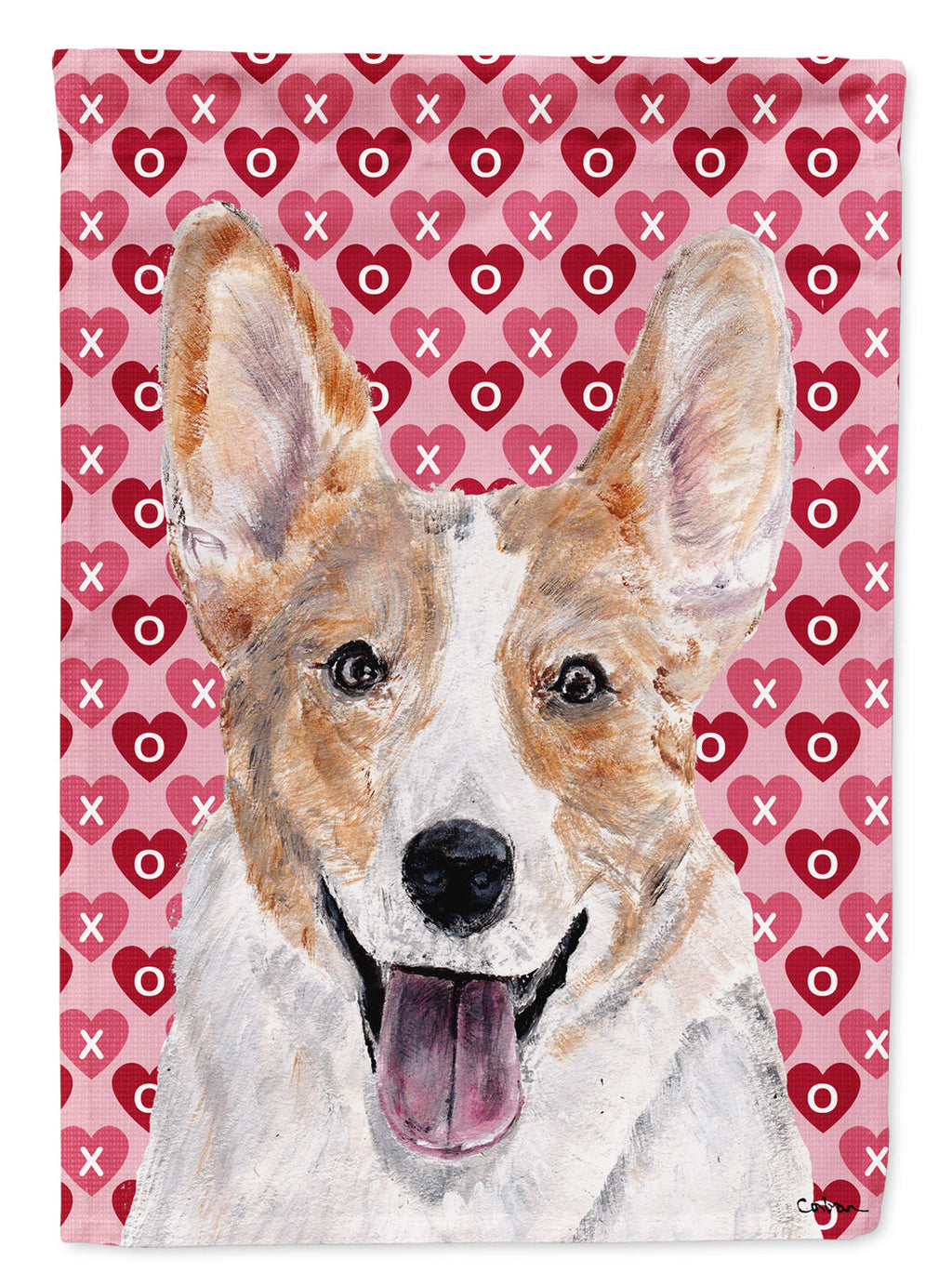 Cardigan Corgi Hearts and Love Garden Flag Mailbox Decorative Yard Banner Outside Patio Artwork for Flower Beds, Garden Size, Multicolor