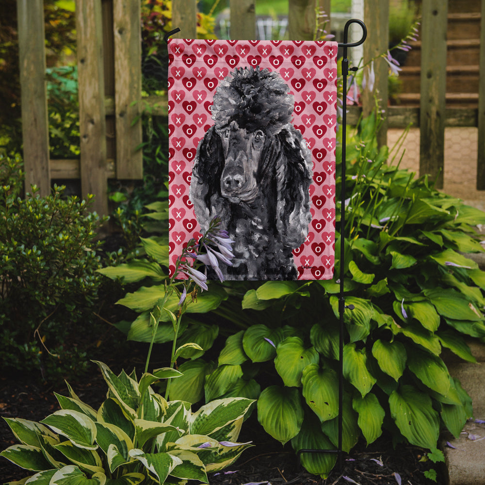 Black Standard Poodle Hearts and Love Garden Flag Mailbox Decorative Yard Banner Outside Patio Artwork for Flower Beds, Garden Size, Multicolor