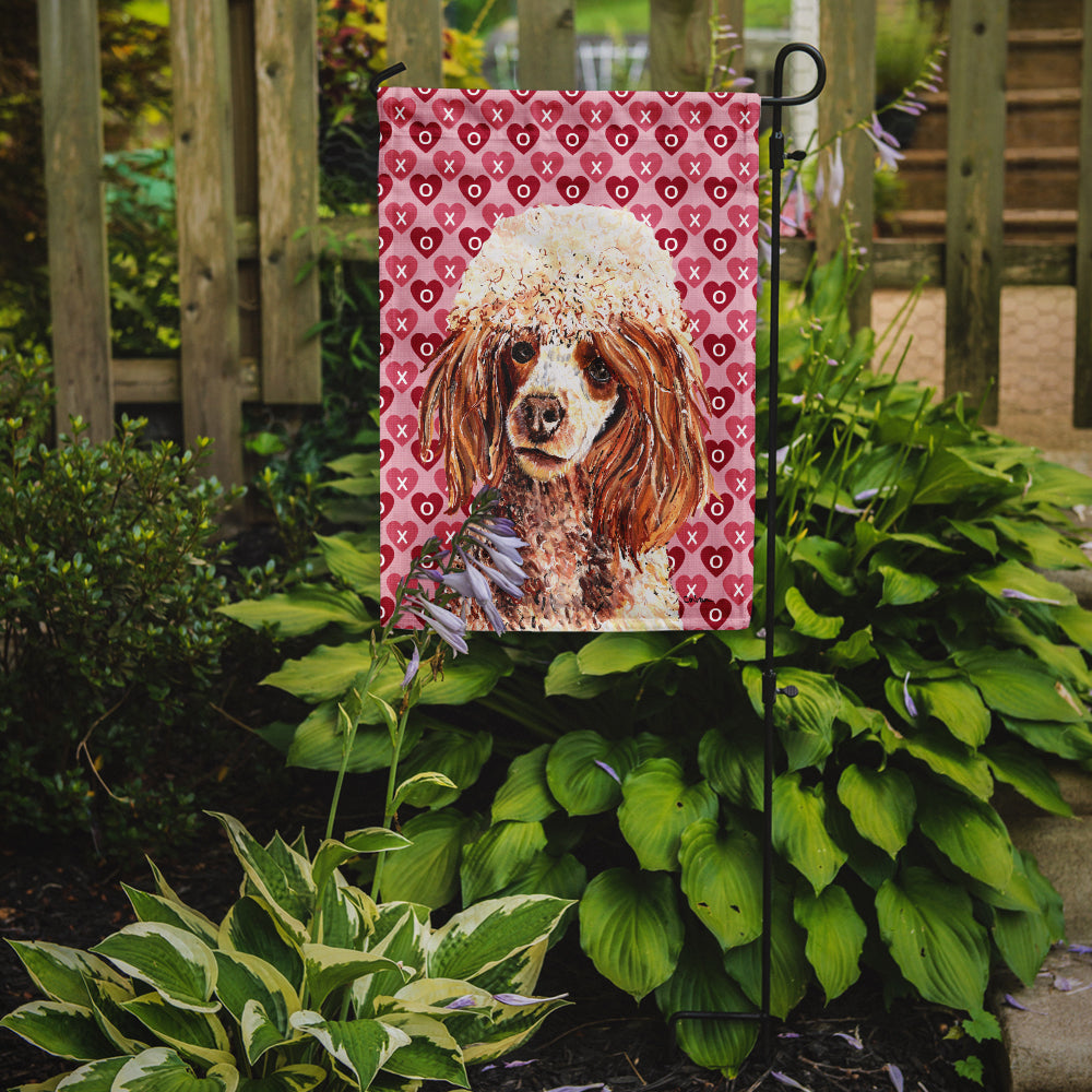 Red Miniature Poodle Hearts and Love Garden Flag Mailbox Decorative Yard Banner Outside Patio Artwork for Flower Beds, Garden Size, Multicolor