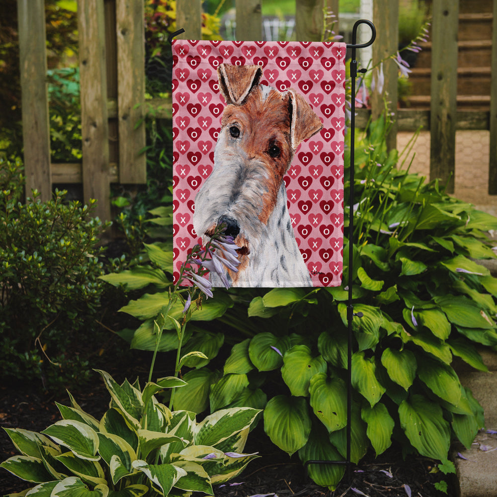 Wire Fox Terrier Hearts and Love Garden Flag Mailbox Decorative Yard Banner Outside Patio Artwork for Flower Beds, Garden Size, Multicolor