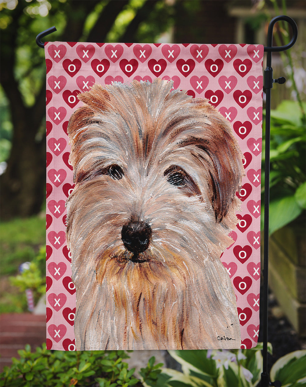 Norfolk Terrier Hearts and Love Garden Flag Mailbox Decorative Yard Banner Outside Patio Artwork for Flower Beds, Garden Size, Multicolor