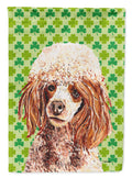 Red Miniature Poodle Lucky Shamrock St. Patrick's Day Garden Flag Mailbox Decorative Yard Banner Outside Patio Artwork for Flower Beds, Garden Size, Multicolor