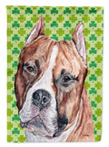 Staffordshire Bull Terrier Staffie Lucky Shamrock St. Patrick's Day Garden Flag Mailbox Decorative Yard Banner Outside Patio Artwork for Flower Beds, Garden Size, Multicolor