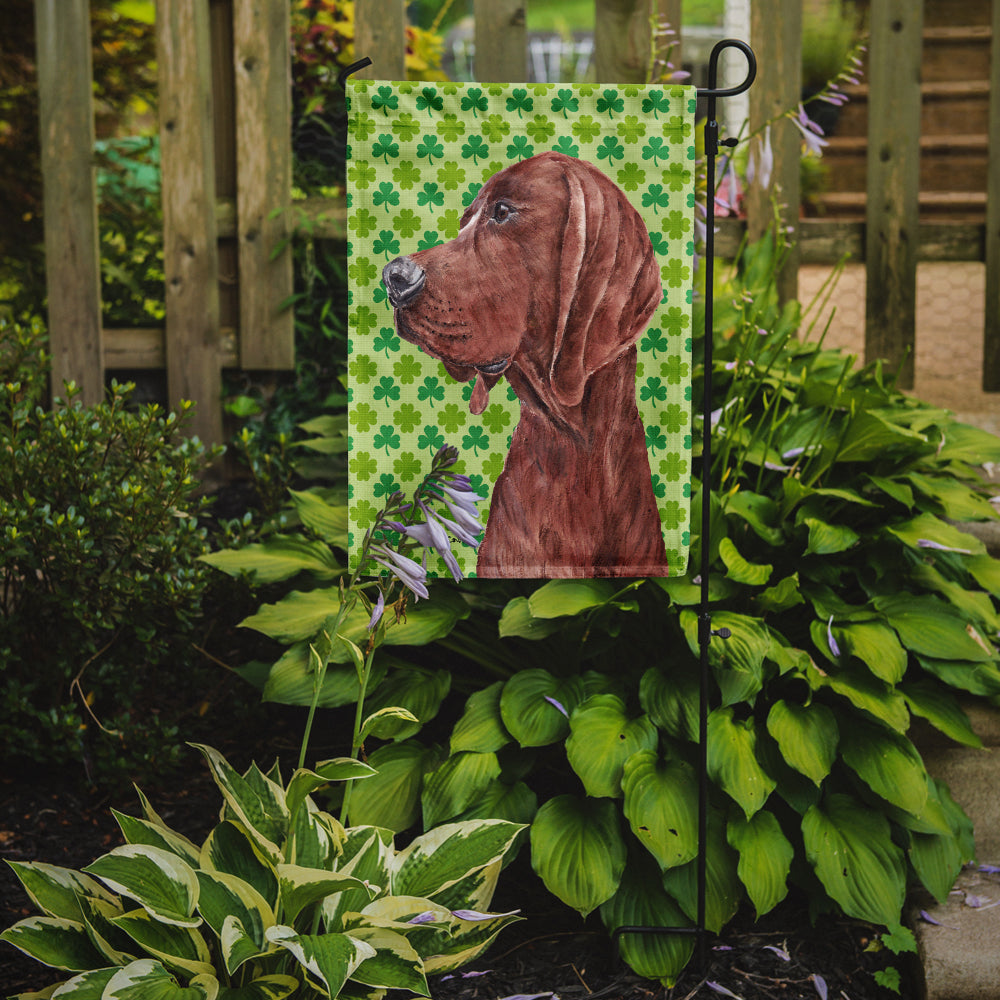 Redbone Coonhound Lucky Shamrock St. Patrick's Day Garden Flag Mailbox Decorative Yard Banner Outside Patio Artwork for Flower Beds, Garden Size, Multicolor
