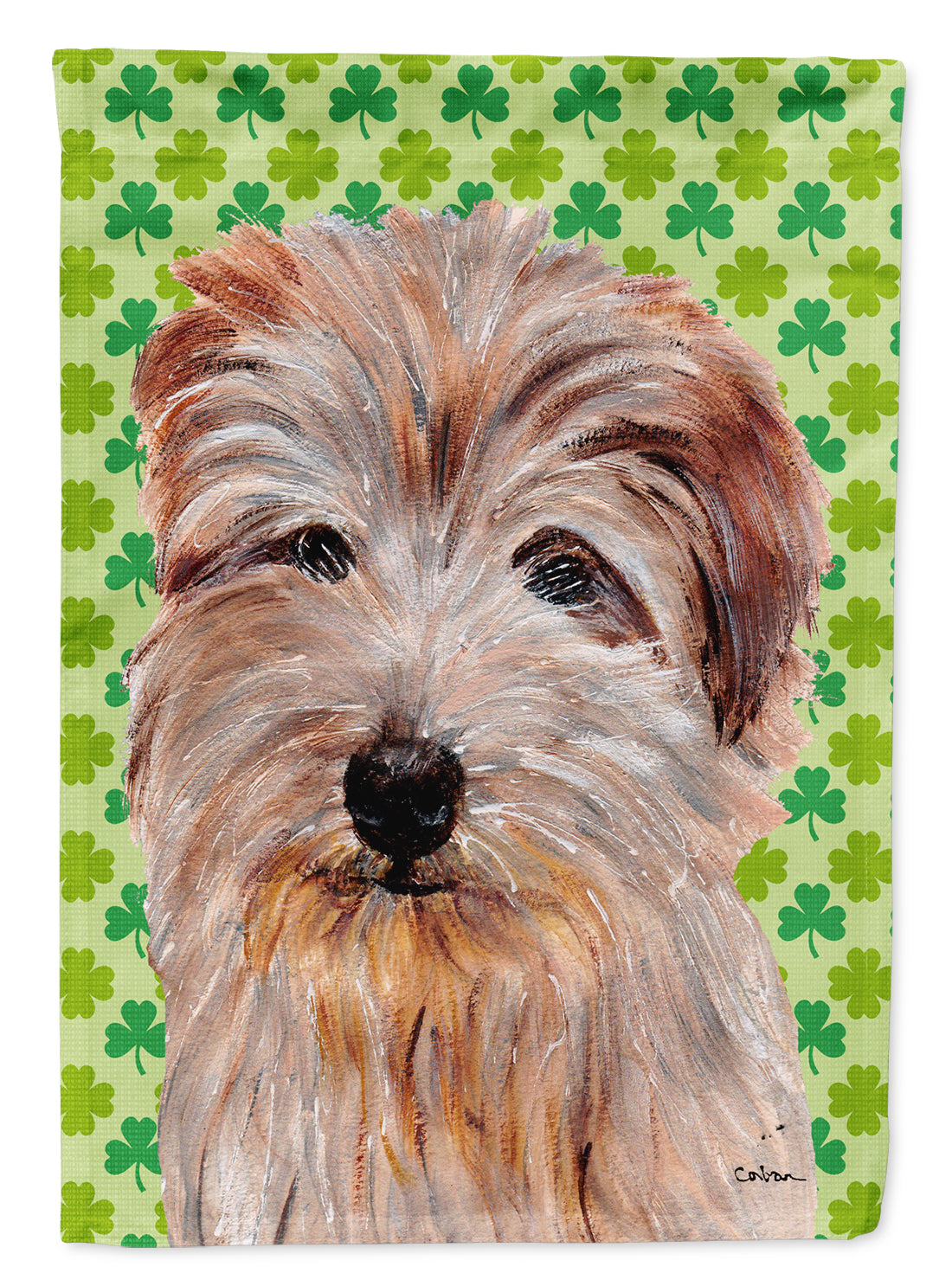 Norfolk Terrier Lucky Shamrock St. Patrick's Day Garden Flag Mailbox Decorative Yard Banner Outside Patio Artwork for Flower Beds, Garden Size, Multicolor
