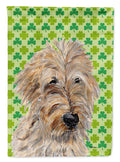 Golden Doodle 2 Lucky Shamrock St. Patrick's Day Garden Flag Mailbox Decorative Yard Banner Outside Patio Artwork for Flower Beds, Garden Size, Multicolor