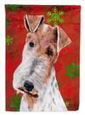 Wire Fox Terrier Red Snowflakes Holiday Garden Flag Mailbox Decorative Yard Banner Outside Patio Artwork for Flower Beds, Garden Size, Multicolor