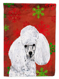 White Toy Poodle Red Snowflakes Holiday Garden Flag Mailbox Decorative Yard Banner Outside Patio Artwork for Flower Beds, Garden Size, Multicolor