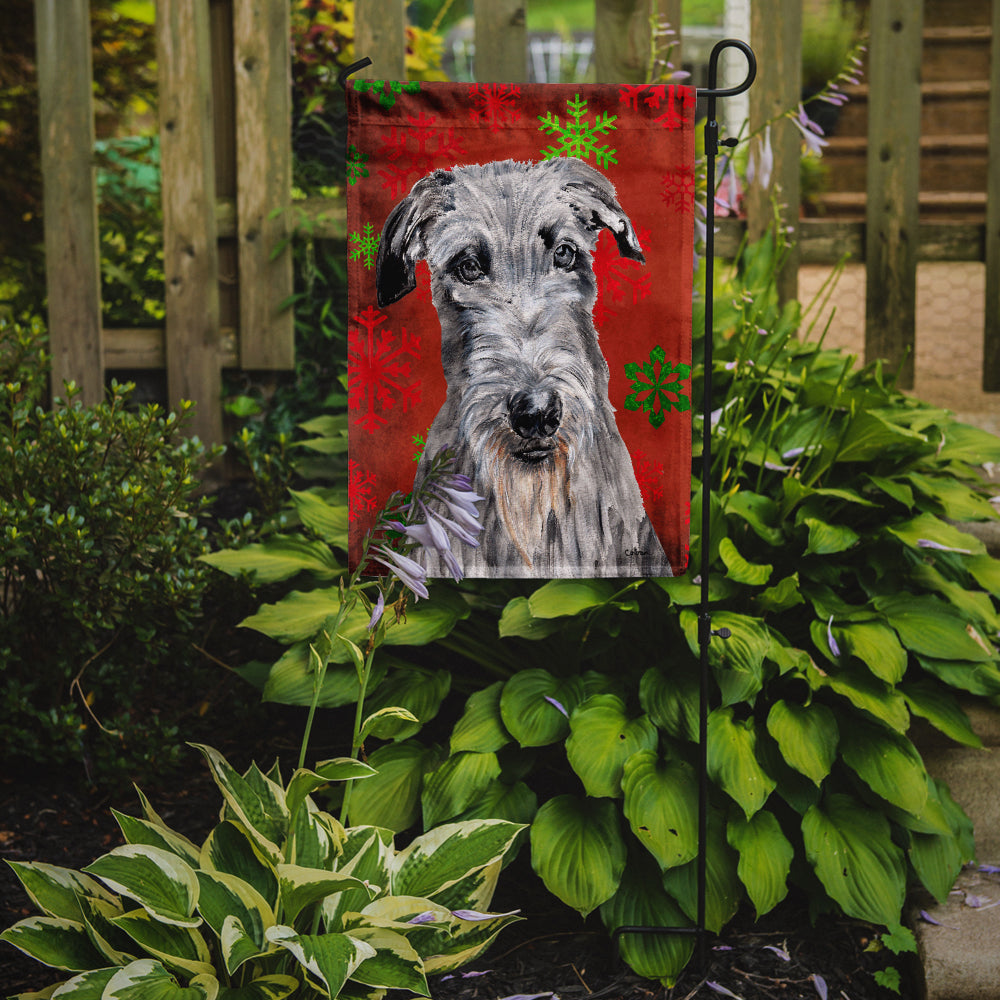 Scottish Deerhound Red Snowflakes Holiday Garden Flag Mailbox Decorative Yard Banner Outside Patio Artwork for Flower Beds, Garden Size, Multicolor